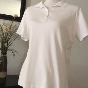 Lands’ End 💯 % Pima Cotton White Top